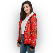 Load image into Gallery viewer, Willow Bee Cardinal Sherpa Hoodie
