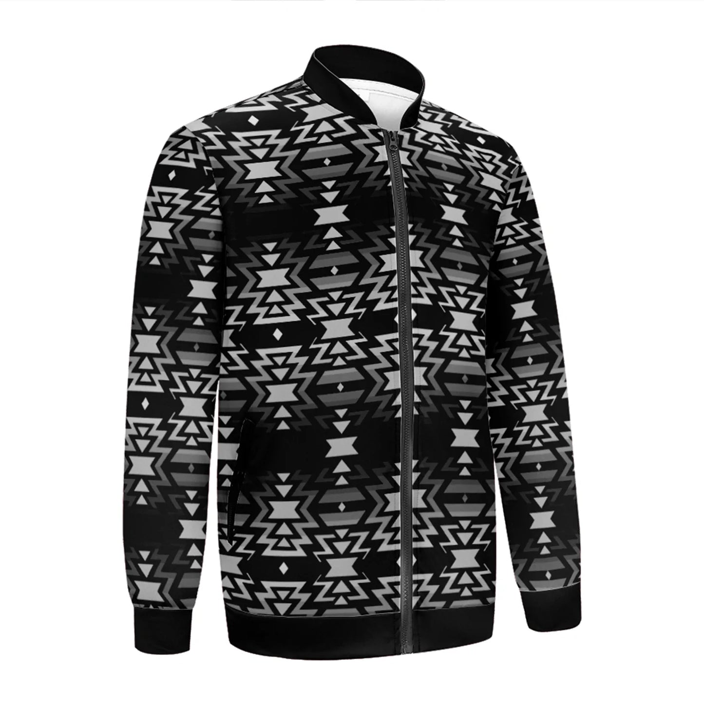 Black Fire and Gray Lightweight Jacket