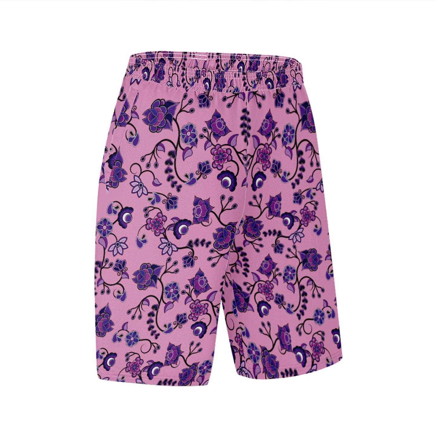 Purple Floral Amour Athletic Shorts with Pockets