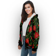 Load image into Gallery viewer, Poinsetta Parade Sherpa Hoodie
