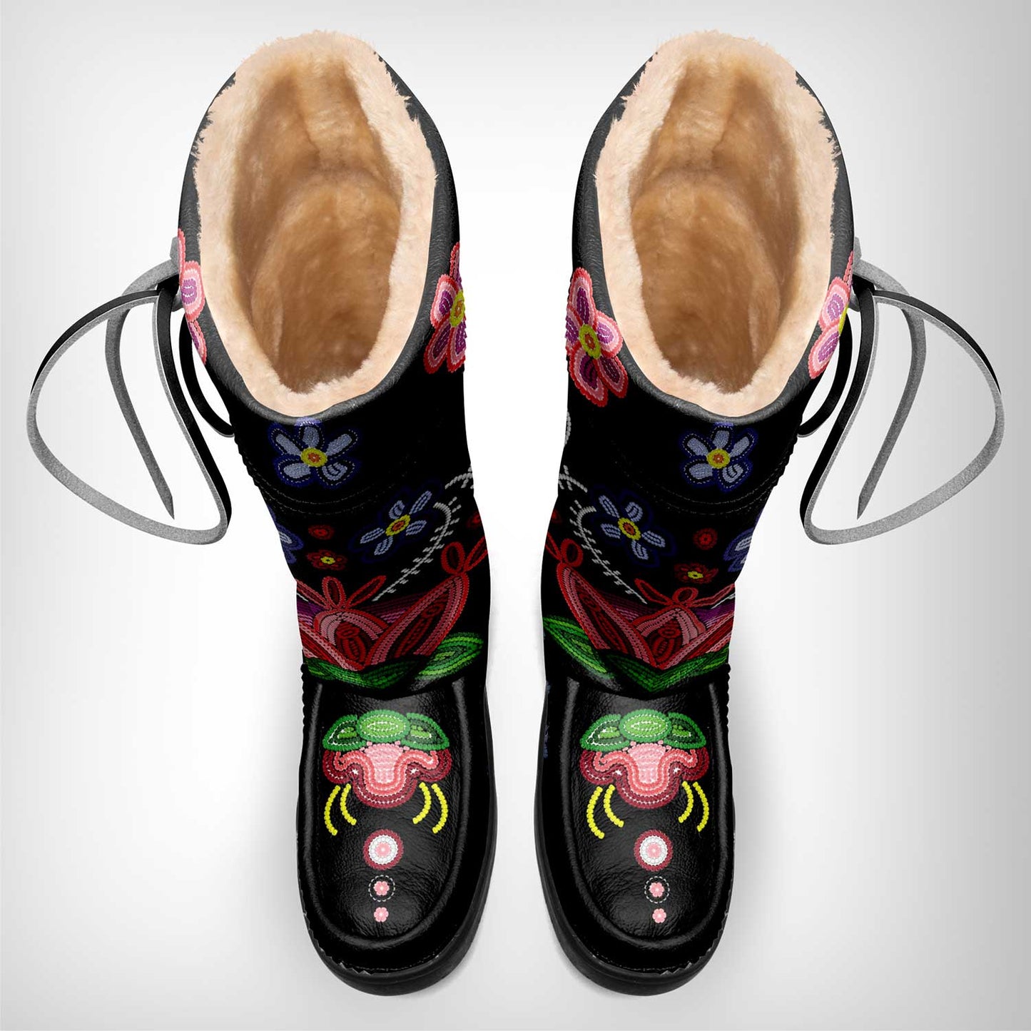 Beaded Gifts Real Black Leather MocLux