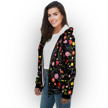 Load image into Gallery viewer, Nipin Blossom Midnight Sherpa Hoodie
