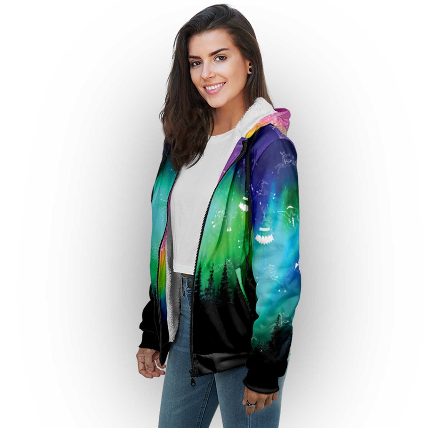 Aurora Medicine Animals Sherpa Hoodie