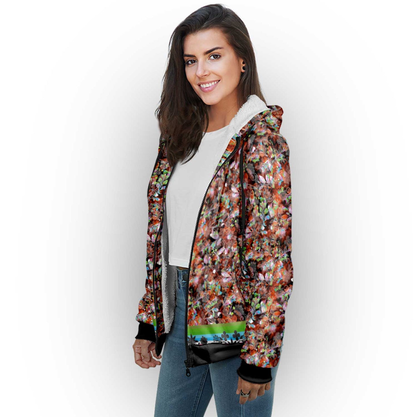 Culture in Nature Orange Sherpa Hoodie