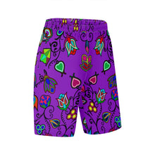 Load image into Gallery viewer, Indigenous Paisley Dark Orchid Athletic Shorts with Pockets
