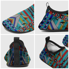 Load image into Gallery viewer, Medicine Blessing Turquoise Kid&#39;s Sockamoccs Slip On Shoes
