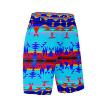 Load image into Gallery viewer, Between the Mountains Blue Athletic Shorts with Pockets
