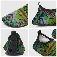 Load image into Gallery viewer, Medicine Blessing Lime Green Kid&#39;s Sockamoccs Slip On Shoes
