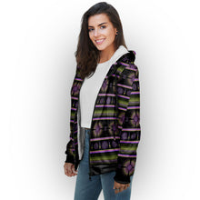 Load image into Gallery viewer, Evening Feather Wheel Sherpa Hoodie
