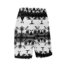 Load image into Gallery viewer, Between the Mountains White and Black Athletic Shorts with Pockets
