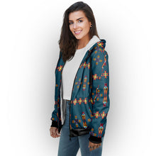 Load image into Gallery viewer, Four Directions Lodges Ocean Sherpa Hoodie
