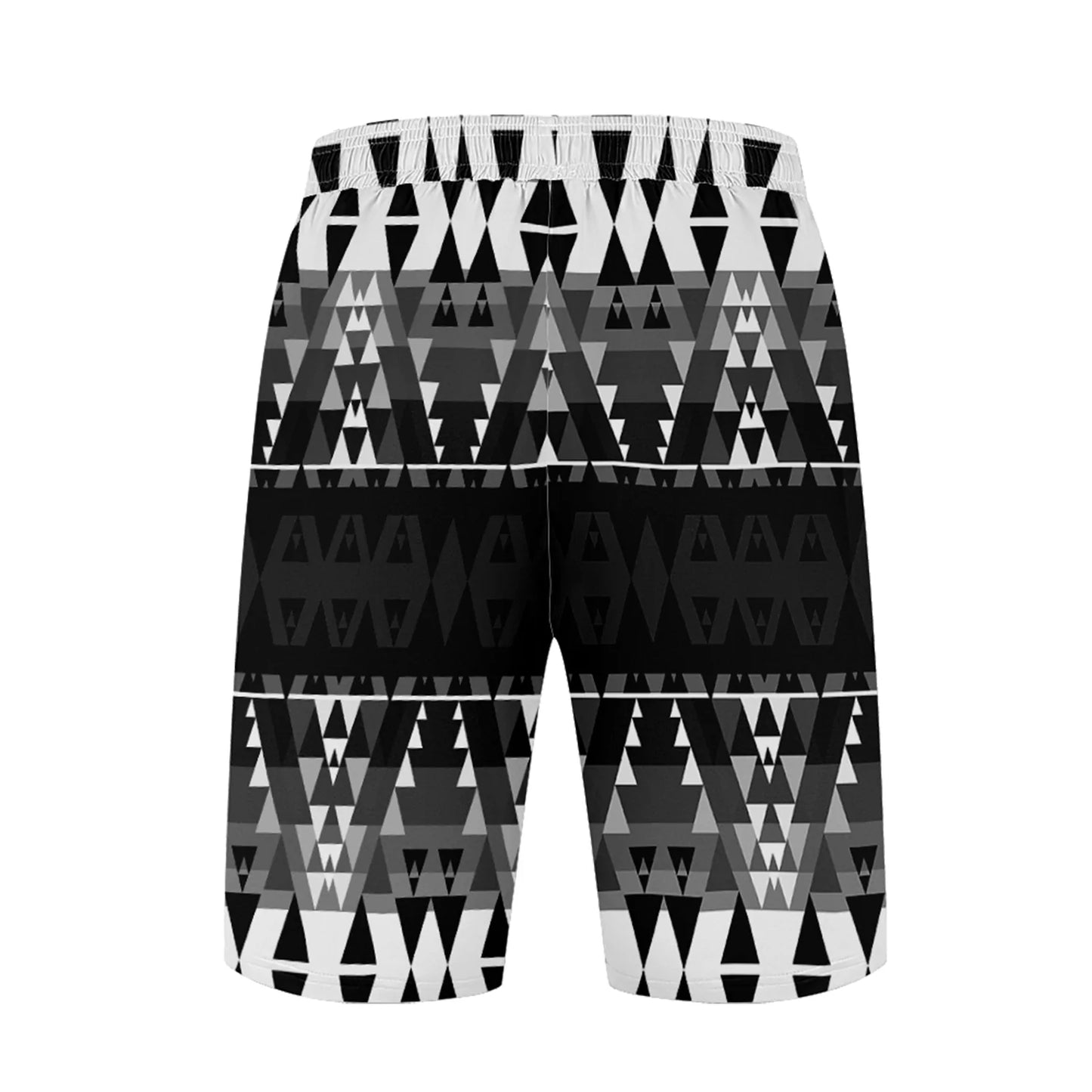 Writing on Stone Black and White Athletic Shorts with Pockets