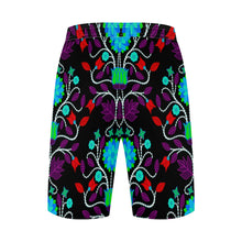 Load image into Gallery viewer, Floral Beadwork Four Clans Winter Athletic Shorts with Pockets
