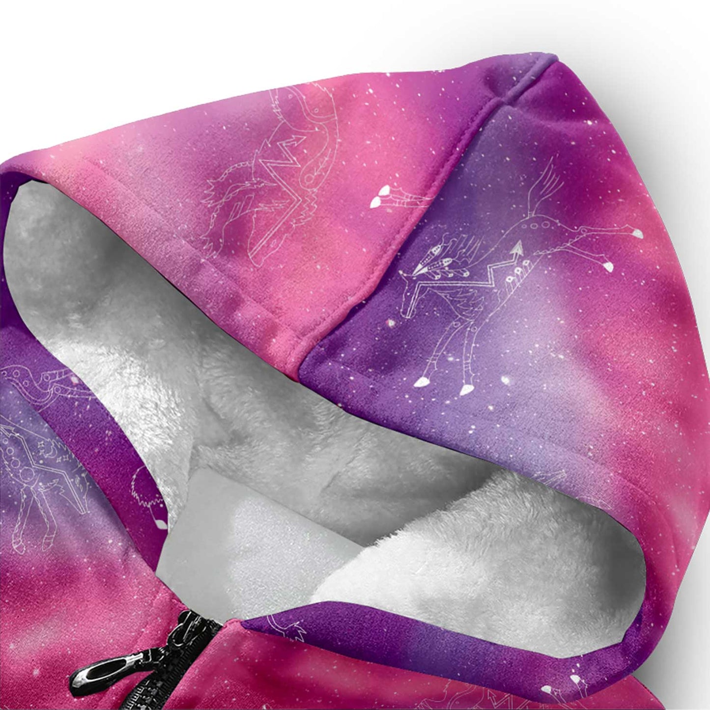 Animal Ancestors 7 Aurora Gases Pink and Purple Sherpa Hoodie