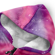 Load image into Gallery viewer, Animal Ancestors 7 Aurora Gases Pink and Purple Sherpa Hoodie
