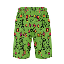 Load image into Gallery viewer, LightGreen Yellow Star Athletic Shorts with Pockets
