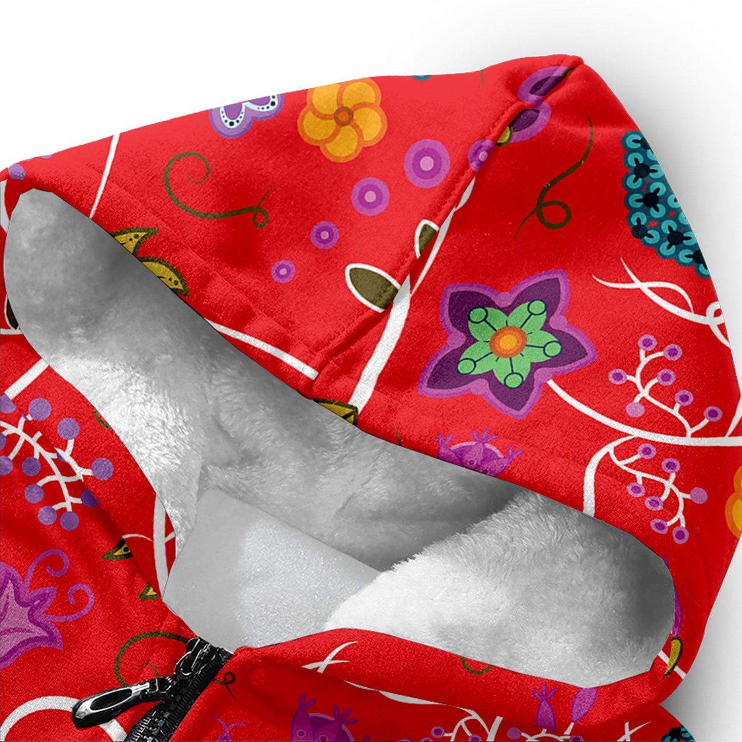 Fresh Fleur Fire Sherpa Hoodie