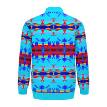 Load image into Gallery viewer, Between the Mountains Blue Zippered Collared Lightweight Jacket
