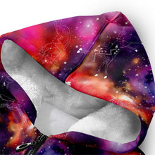 Load image into Gallery viewer, Animal Ancestors 9 Cosmic Swirl Purple and Red Sherpa Hoodie
