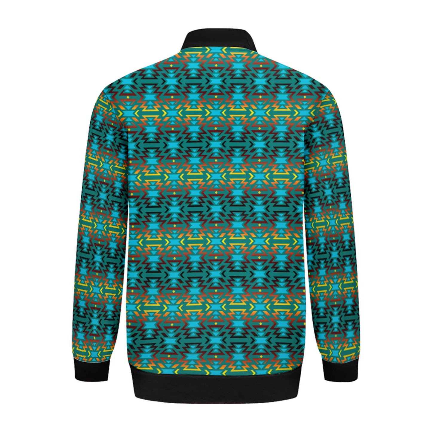 Fire Colors and Turquoise Teal Lightweight Jacket