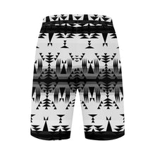 Load image into Gallery viewer, Between the Mountains White and Black Athletic Shorts with Pockets
