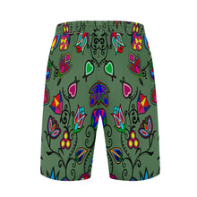 Load image into Gallery viewer, Indigenous Paisley Dark Sea Athletic Shorts with Pockets
