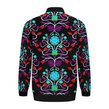 Load image into Gallery viewer, Floral Beadwork Four Clans Winter Zippered Collared Lightweight Jacket
