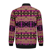 Load image into Gallery viewer, Between the Mountains Berry Zippered Collared Lightweight Jacket
