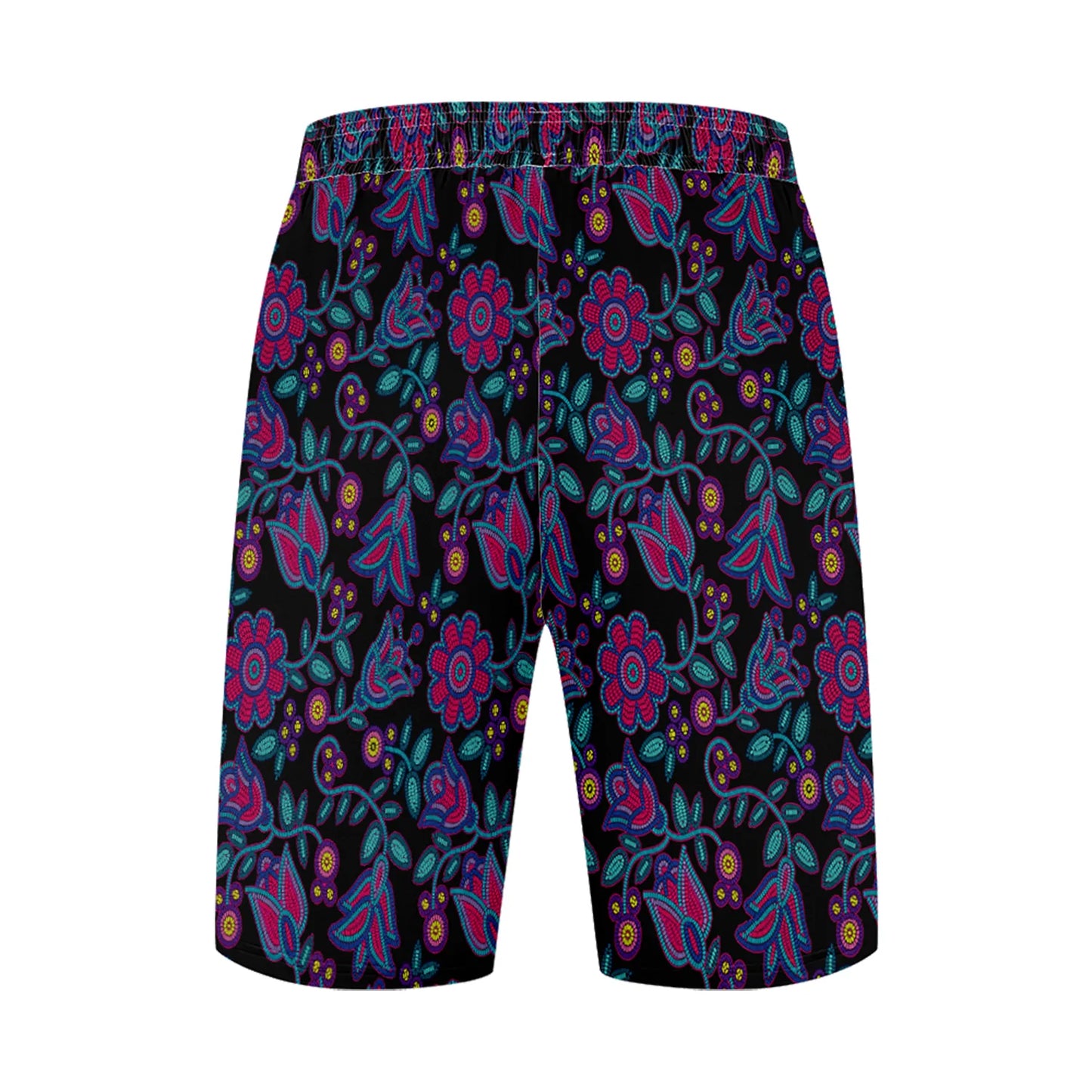 Beaded Nouveau Coal Athletic Shorts with Pockets