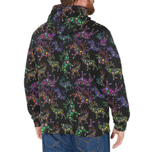 Load image into Gallery viewer, Neon Floral Elks Men&#39;s Long Sleeve Fleece Hoodie
