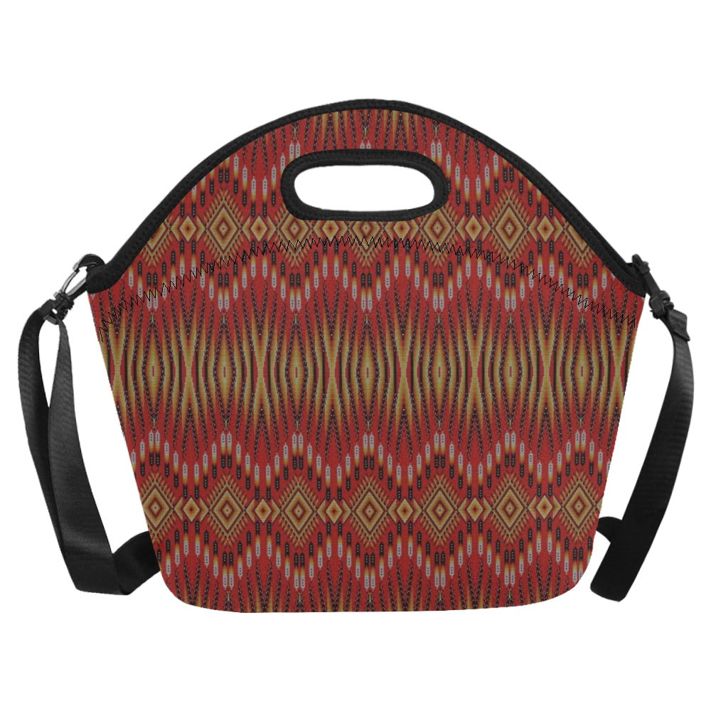 Fire Feather Red Neoprene Lunch Bag/Large