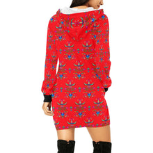 Load image into Gallery viewer, Dakota Damask Red Hoodie Dress
