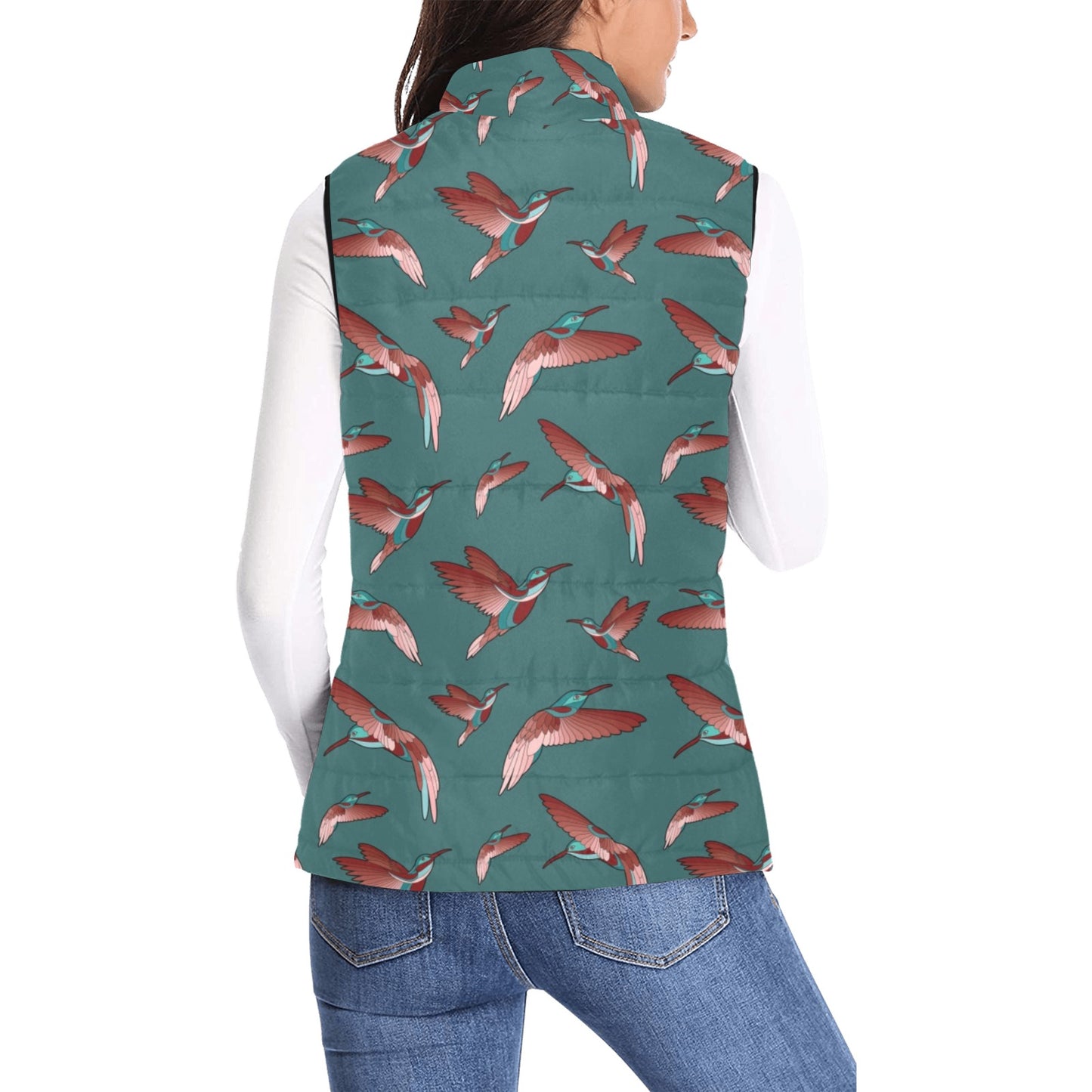 Red Swift Turquoise Women's Padded Vest Jacket