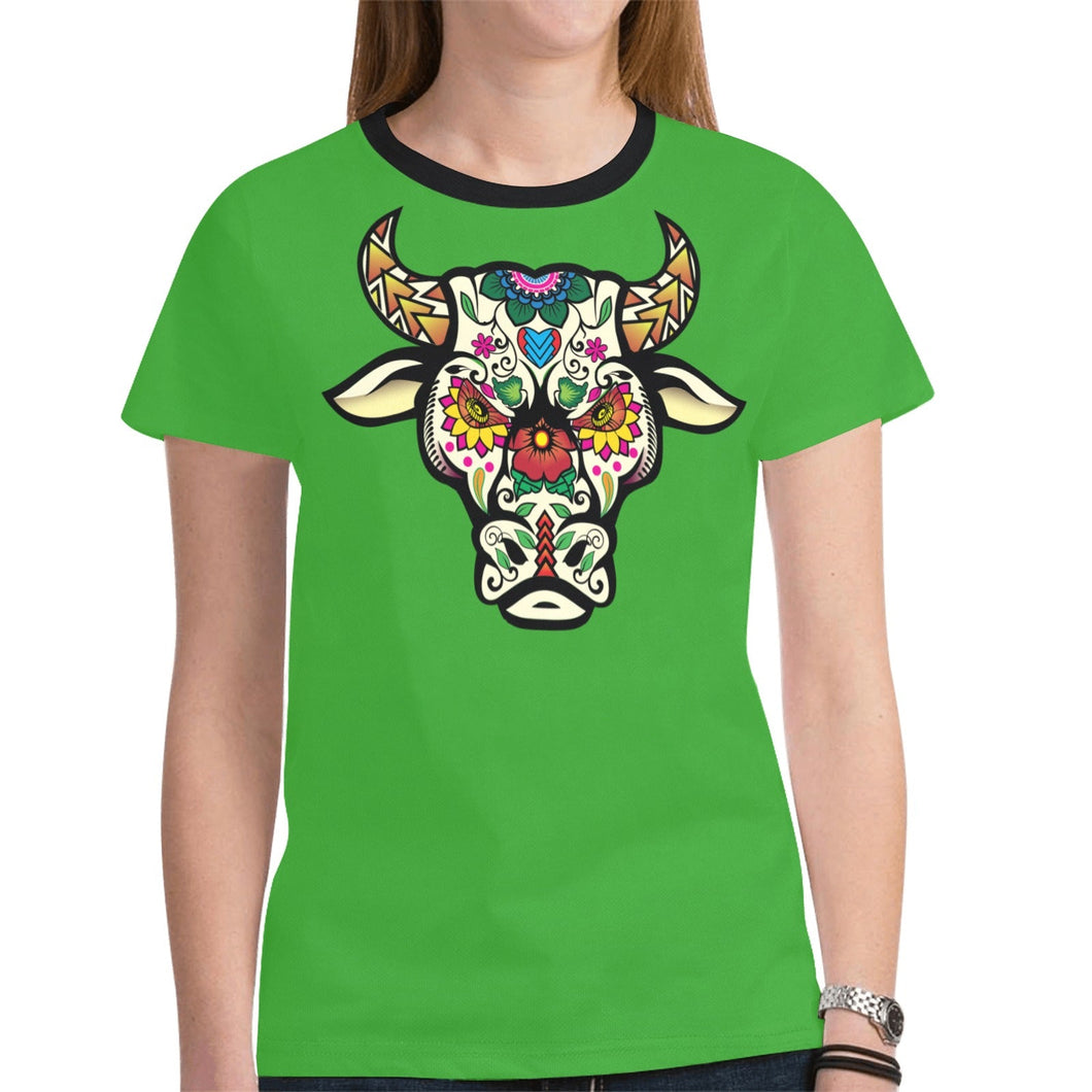 Bull Spirit Guide (Green) New T-shirt for Women