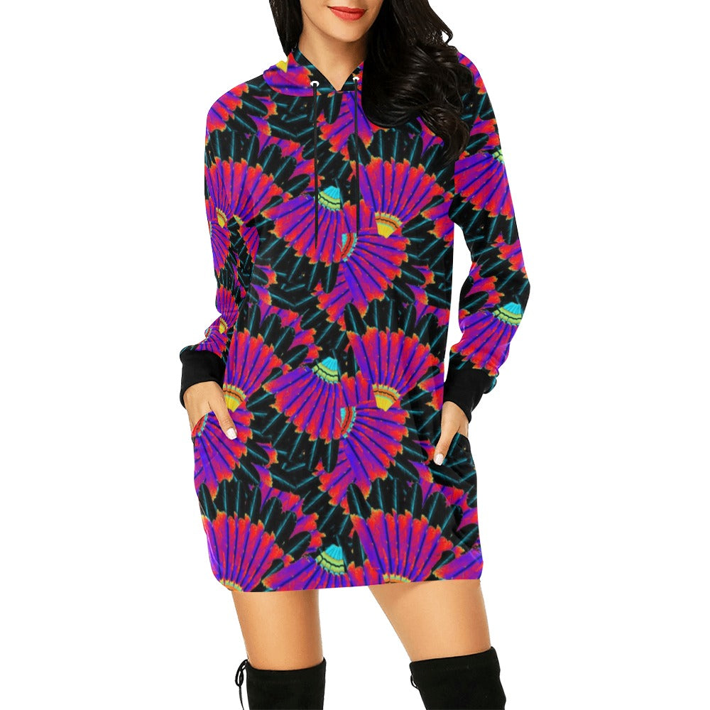 Eagle Feather Remix Hoodie Dress