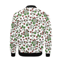 Load image into Gallery viewer, Strawberry Dreams White Bomber Jacket for Men
