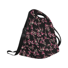 Load image into Gallery viewer, Floral Green Black Neoprene Lunch Bag/Large
