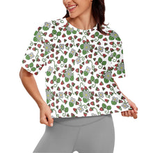 Load image into Gallery viewer, Strawberry Dreams White Crop Top
