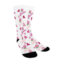 Load image into Gallery viewer, Ladies Skoden Floral Hearts White Women&#39;s Custom Socks
