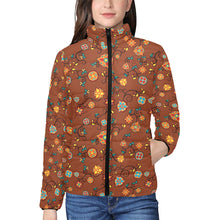 Load image into Gallery viewer, Fire Bloom Shade Women&#39;s Stand Collar Padded Jacket
