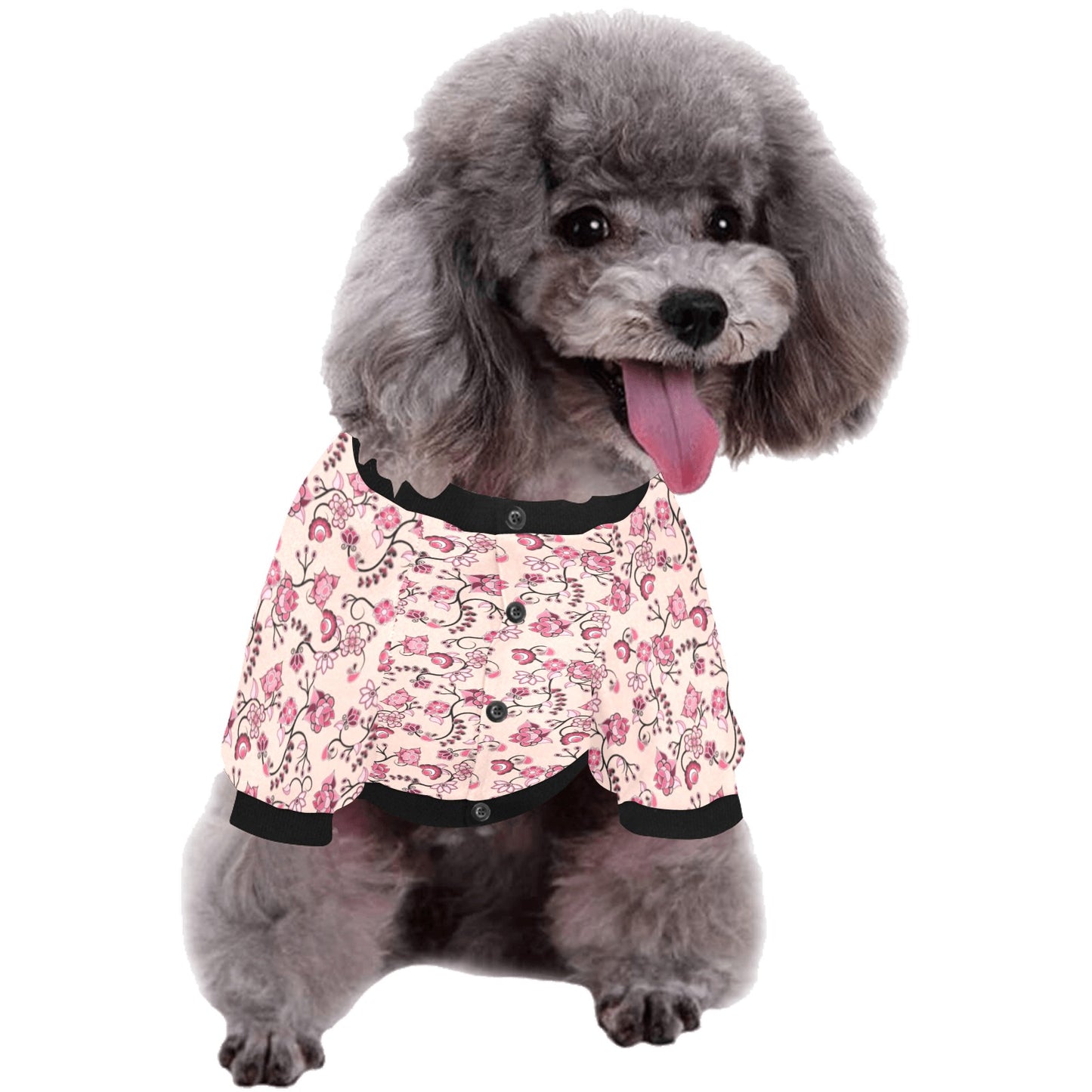 Floral Amour Pet Dog Round Neck Shirt