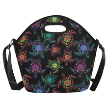 Load image into Gallery viewer, Neon Floral Turtle Neoprene Lunch Bag/Large
