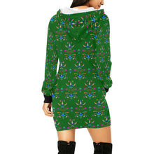 Load image into Gallery viewer, Dakota Damask Green Hoodie Dress
