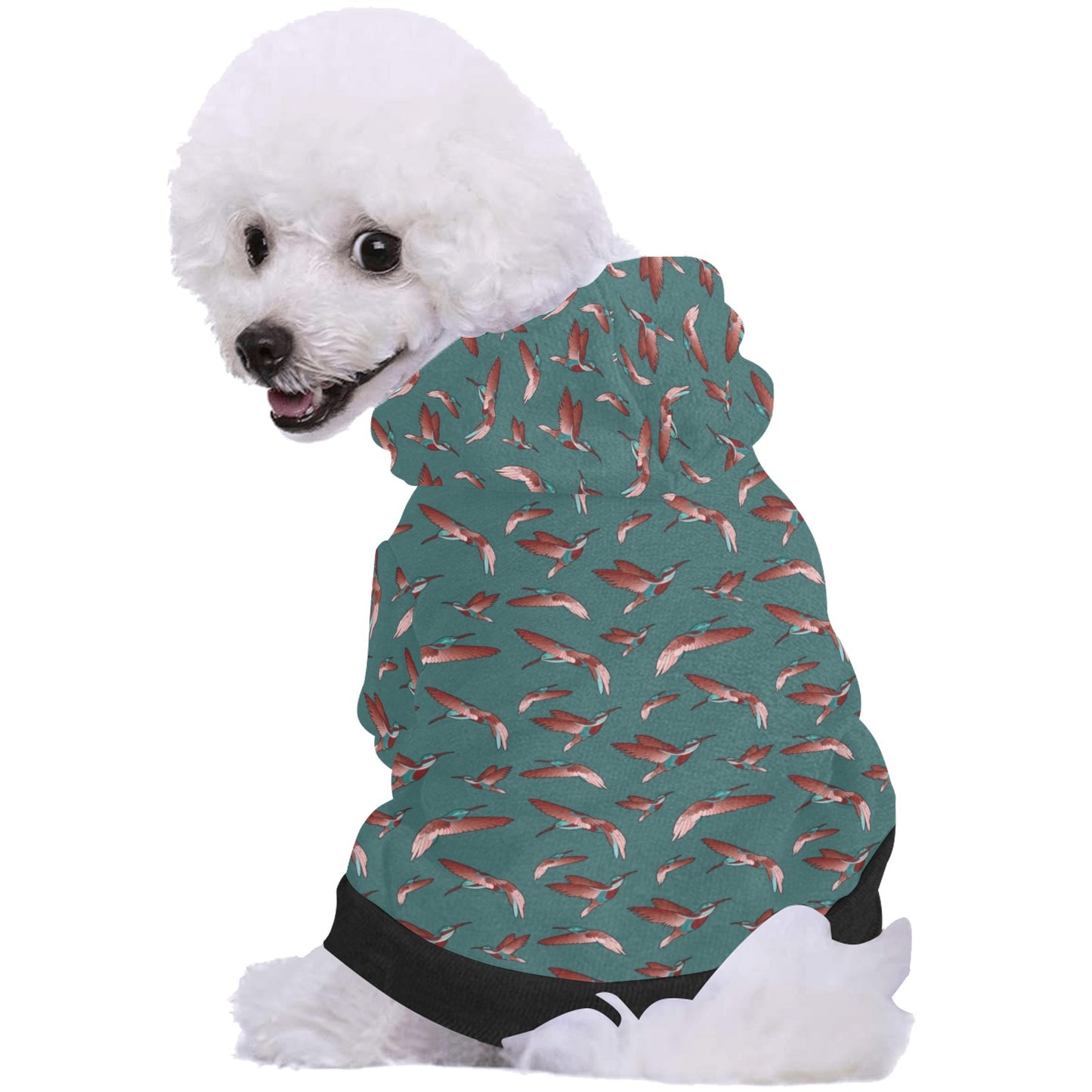 Red Swift Turquoise Pet Dog Hoodie