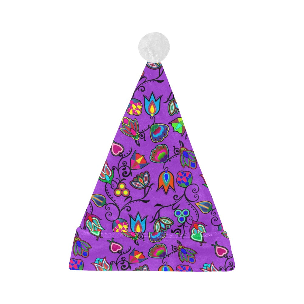 Indigenous Paisley Dark Orchid Santa Hat