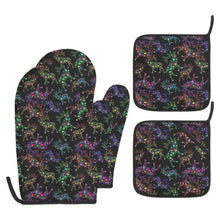 Load image into Gallery viewer, Neon Floral Elks Oven Mitt &amp; Pot Holder
