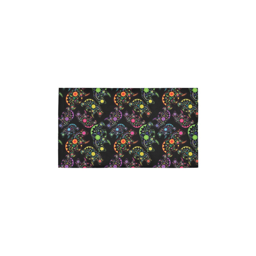 Neon Floral Bears Bath Rug 16''x 28''