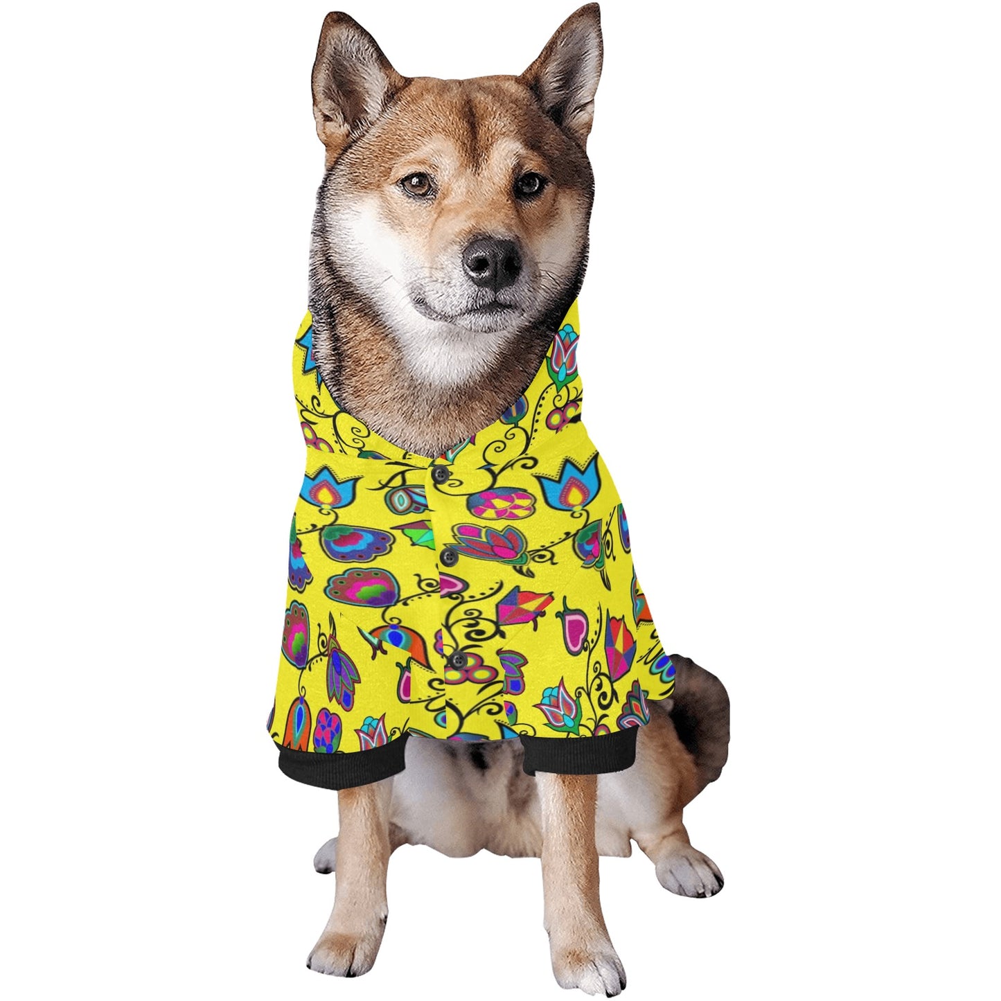 Indigenous Paisley Yellow Pet Dog Hoodie