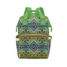 Load image into Gallery viewer, Medicine Blessing Lime Green Multi-Function Diaper Backpack/Diaper Bag
