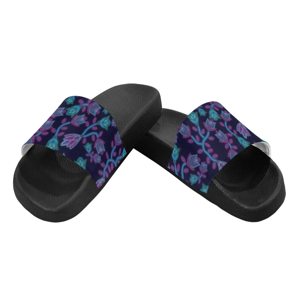 Beaded Blue Nouveau Men's Slide Sandals